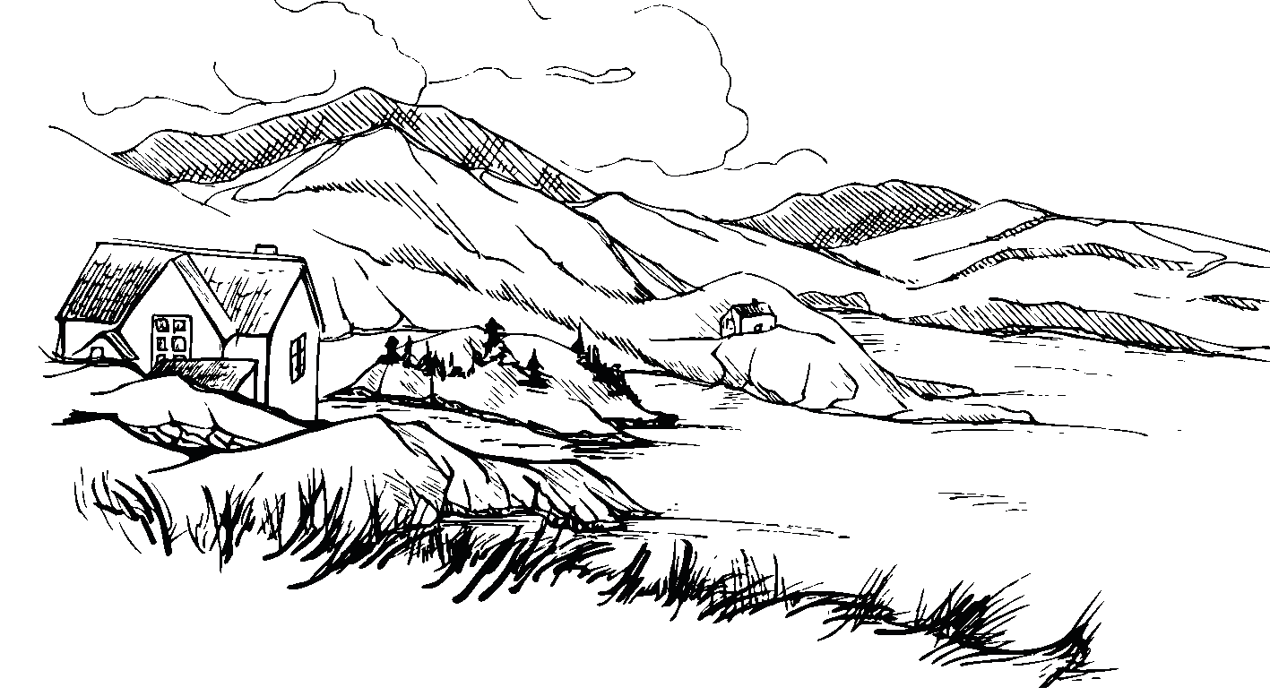 graphisme village montagne